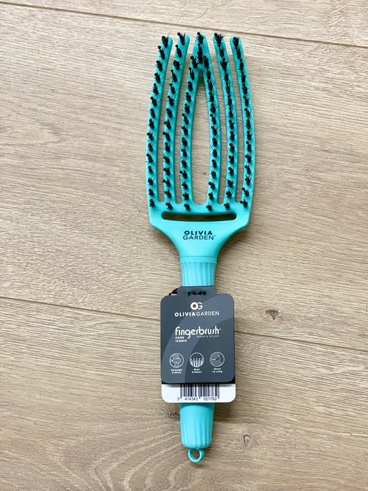 Olivia Garden Finger Brush-turquoise